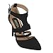 BESTON BA98 Women's Pointed Toe Closed Back Ankle Strap Stiletto Heel Dress Pump