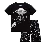 Huata Boys Pajamas Sleepwears 2 Piece 100% Cotton(18-24 Months, Airship)