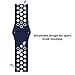 Fitbit Blaze Bands with Frame Small, iHYQ Sport Silicone Soft Band with Ventilation Holes and Silver Stainless Steel Frame for Fitbit Blaze Smart Fitness Watch (Navy/White S/M + Sliver Frame)