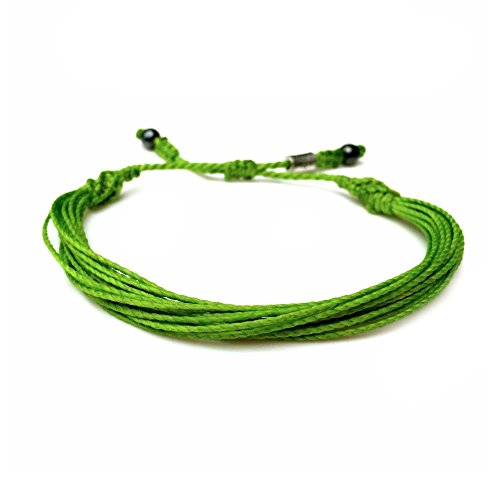 Lime Green Awareness Bracelet for Lyme Disease, Non Hodgkins Lymphoma, Mental Health and Muscular Dystrophy: Handmade Adjustable Cause Jewelry by RUMI SUMAQ - Thumbnail 3