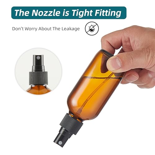 Dark Amber Glass Spray Bottles 4 oz, Small, Fine Mist, 4 Pack photo 11