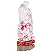 NEOVIVA Children Kitchen Aprons for Girls with Pocket for Matching Mother and Daughter Apron Set, Style Doris, Floral Lollipop Red