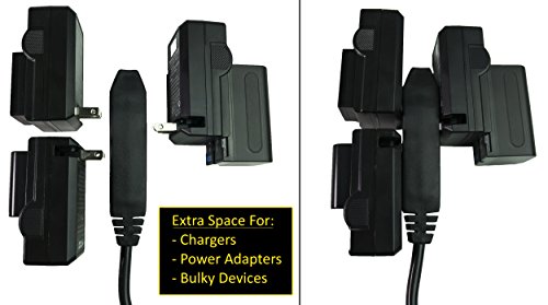 image for Barium Electric 10 Ft Extension Cord Angled Plug Black 10 Foot | 3 Out