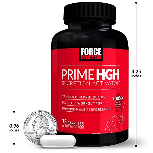 FORCE FACTOR PRIME HGH SECRETION ACTIVATOR, 2-PACK, HGH SUPPLEMENT FOR MEN WITH ALPHASIZE TO HELP TRIGGER HGH PRODUCTION, INCREASE WORKOUT FORCE, & IMPROVE PERFORMANCE, 150 CAPSULES