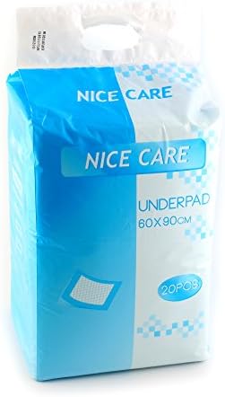 Nice Care UnderPad 60x90cm Hospital Incontinence Disposable Pee Pads 20 Count