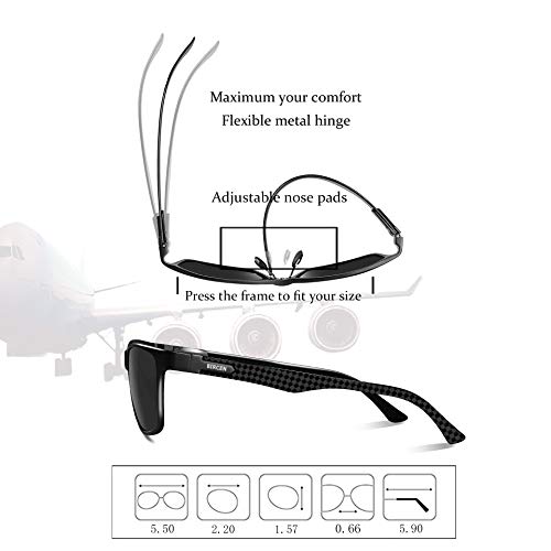 Bircen Polarized Driving Carbon Fiber Sunglasses For Men Sport Mens Sunglasses Al-Mg Metal Frame