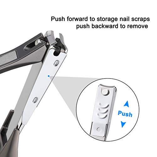 Easkep Nail Clippers, 2 pcs Sharp and Durable Nail Clipper Set Anti-splash Fingernail Toenail Nail Cutter Stainless Steel Sturdy Trimmer Set for Men and Women