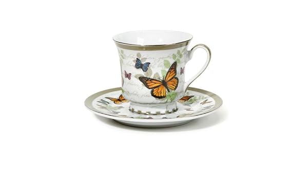 Amazon Com 48 Bulk Discount Butterfly Porcelain Tea Cups W