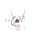YFN 925 Sterling Silver Ship Anchor Pendant Necklace with Created Ruby Jewelry for Women