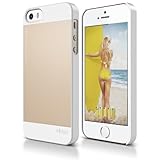 elago® S5 Outfit Aluminum and Polycarbonate Dual Case for the iPhone 5/5S - eco friendly Retail Packaging (White/Champagne Gold) - Spark Design Award