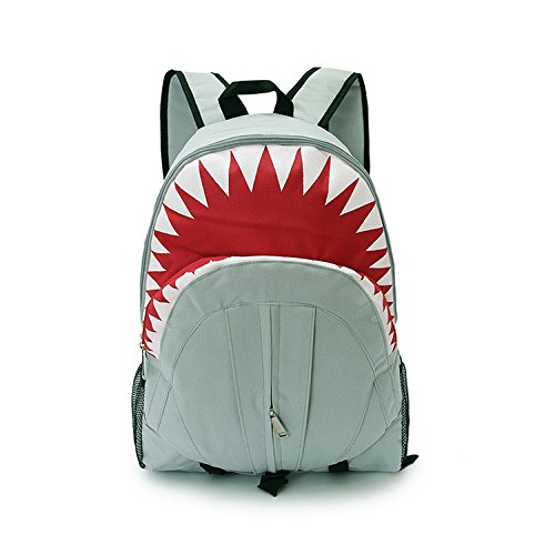 LuckyZ Toddle Kids 3D Shark Backpack Cute Cartoon School Sidesick Bags,Gray