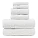 Chakir Turkish Linens Soft Touch Linen Terry Cloth Towel Set, 2 Bath Towels, 2 Hand Towels, 2 Washcloths, White