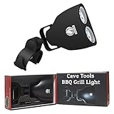 Cave Tools Barbecue Grill Light - Luxurious Gift Box - Upgraded Handle Mount Fits Round & Square Bars on Any BBQ Pit - 10 LED for Grilling at Night - Best Lighting Accessories