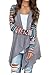 Women Black and White Striped Long Cardigan Loose Sweater Jacket