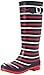 Joules Women's Welly Print Rain Boot, Navy London Stripe, 7 M US