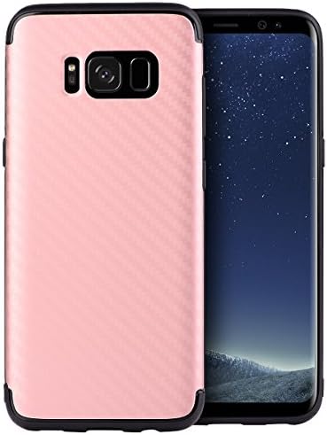 Galaxy S8 Plus Case,Admon Premium Slim 360 Degree All-around Full Body Drop-Protective Cover for Samsung S 8 plus, Anti-Scratches ,Resilient Shock Absorption, Carbon Fiber, Woven Pattern(Rose Gold)