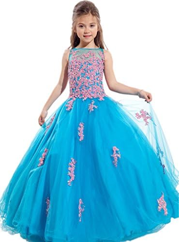 GGE Girl's Ball Gown Pageant Dresses Custom Party Princess Dark Blue Pink 8