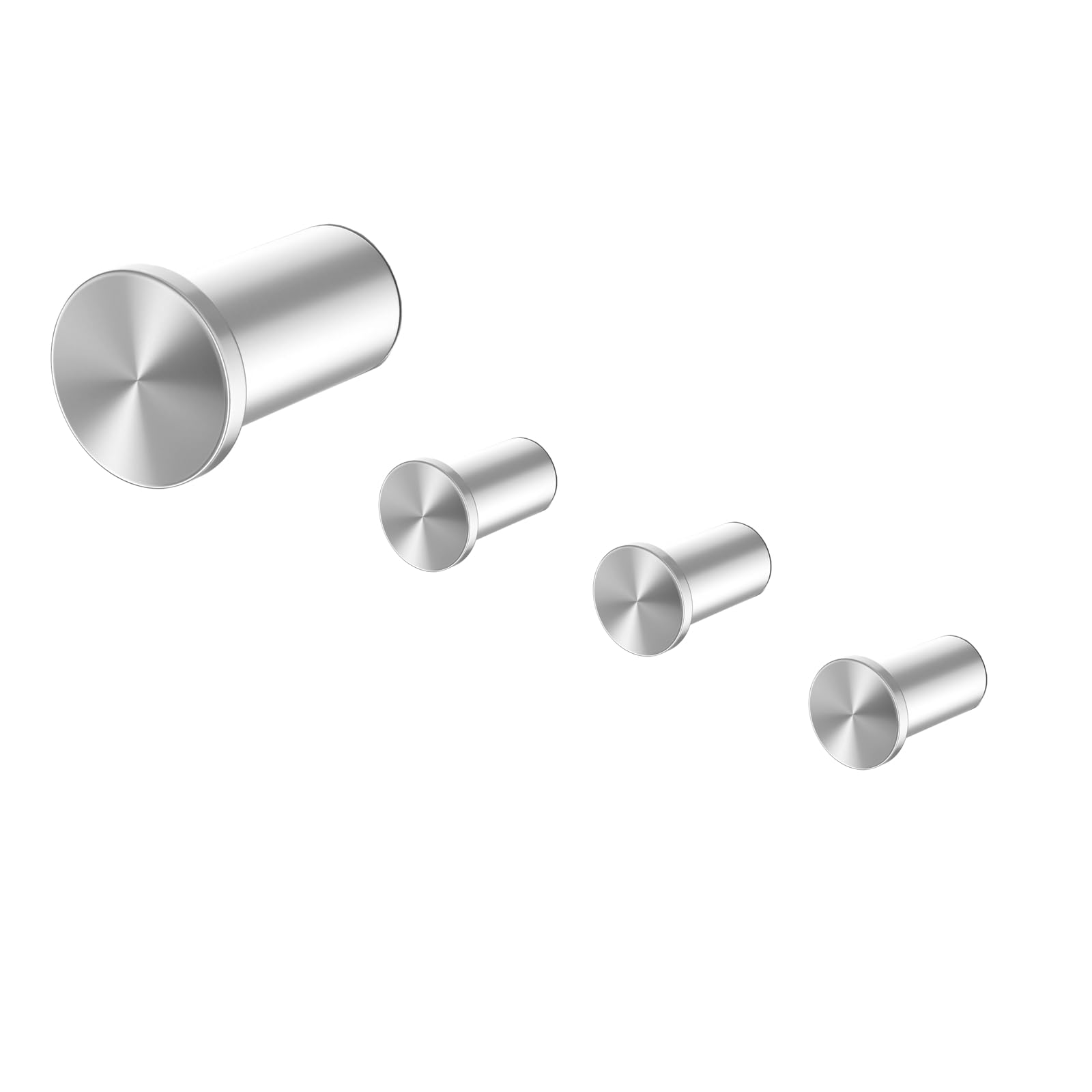Giookuj SUS304 Stainless Steel Coat Hooks Drilling Wall Hooks Clothes Hooks Screws Heavy Duty Brushed Silver 4 Packs