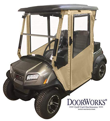 Doorworks Hinged Door Golf Cart Enclosures - Club Car Pre-2000 Marine Vinyl Cart Cover, Swinging Hard Doors, 4 Sided, Zippered Drivable Golf Cart Cover Fits Golf Bags, Utility Box, Rear Facing Seat - Thumbnail 2