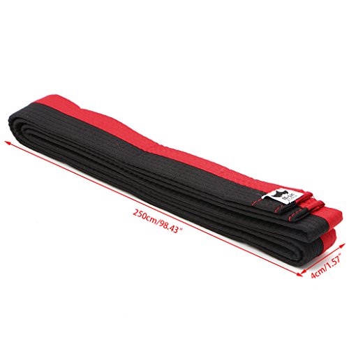 ULKEME Professional Taekwondo Belt Karate Judo Double Wrap Martial Arts Stripe Sports Red - Thumbnail 5