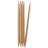 ChiaoGoo Double Point 6-inch (13cm) Bamboo Dark Patina Knitting Needle; Size US 7 (4.5mm) 1036-7