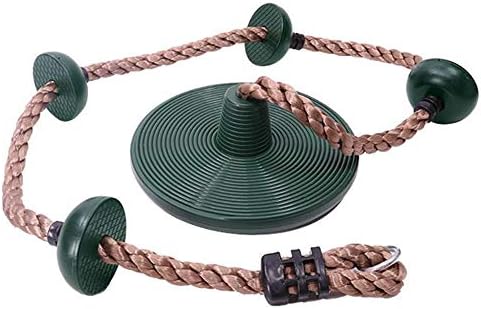 yjll Outdoor Swing,Wooden Trapeze And Swing Rope Ladder Garden Tree Swing Seat Bottom Big Disc Climbing Swing Children Indoor Outdoor Rides,Green