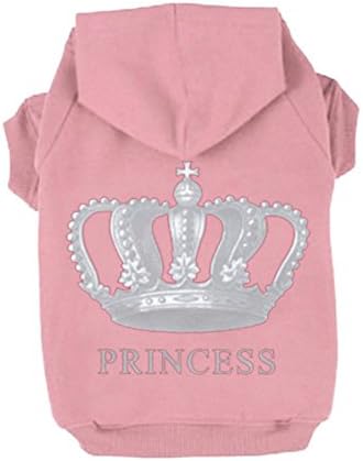 Kasit Pet Dog Puppy Clothes PRINCESS Hoodies with Imperial Crown Pattern for Small Medium Large Dogs (M, Pink)