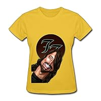 LQQ American Rock Pop Band Foo Fighters Logo T Shirt For Women Yellow XXL