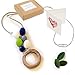'Oak Ring' Designer Teething Necklace, Gift Box & Greeting Card; Genuine Oak Ring and Silicone Beads Jewelry