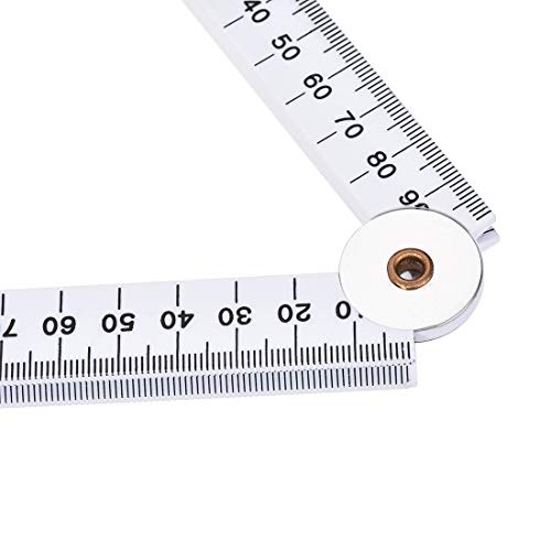 Uxcell Folding Ruler 100cm 4 Fold Metric Measuring Tool ABS For Woodworking Engineer White on