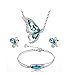 Iumer Diamond Butterfly Necklace Earrings Bracelet Three pcs set