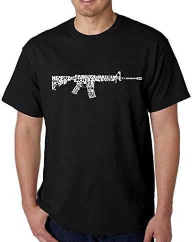 Men's Word Art T-Shirt- AR15 2nd Amendment Word Art - Black - X-Large