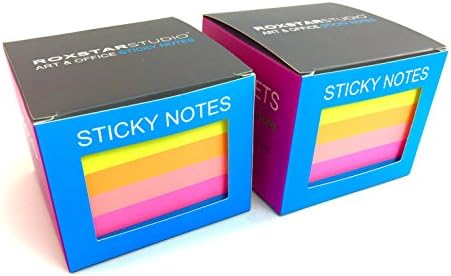 Sticky Notes 3 x 3 Inch 600 Sheets of Creating Pleasure by Roxstar Studio (2 Pack 1200 Sheets)