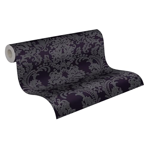 A.S. Creation Bude Glitter Damask Wallpaper 36166-3 Black/Silver