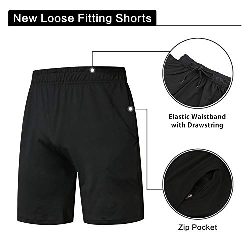 Niksa 3 Pcs Men's Workout Clothes Set with Compression Pants, Sweat-Wicking Shirt and Loose Fitting Shorts - Thumbnail 5