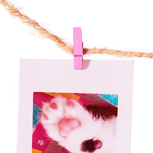 Faxco 60 Pcs 2.8'' Colored Wooden Clothespins, Photo Paper Peg Hang Pins, DIY Photo Clips - Thumbnail 6