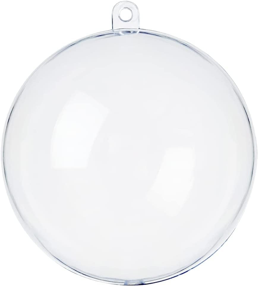 ZHMTang DIY Clear Plastic Christmas Fillable Balls, Acrylic Clear Plastic Ornaments Ball for
