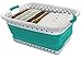 Pop & Load Collapse and Store Collapsible Plastic Laundry Basket, Large 1 pc Pop Up Laundry Hamper with 2 Comfort Grip Handles, 10.5 Gallons, Teal