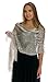 ShineGlitz Shawls and Wraps for Evening Dresses, Metallic Glitter Shawls for Women, Sparkling Wedding Metallic Silver Shawl Gift