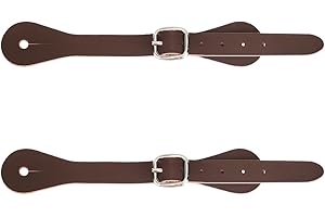 GORGECRAFT 2PCS Genuine Leather Spur Straps Saddle Brown 7-10 Inch Adjustable Single Ply Western Cowboy Boots Belt Detachable Buckle Shoelace Ankle Shoe Strap Band for Men Women Horse Riders