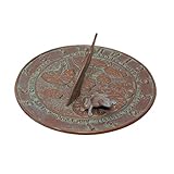 Whitehall Products Frog Sundial, Copper Verdi