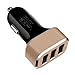 TopG Smart Mini XS 5.1 AMP 3-Port Rapid USB Car Charger for Apple and Android Devices (High Output) - Gold