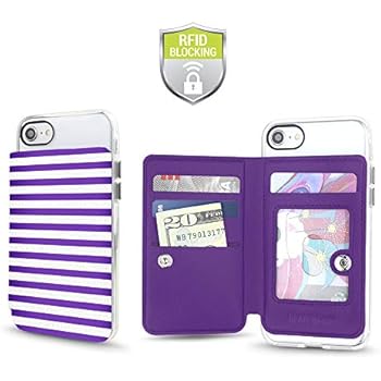 Cell Phone Wallet for Back of Phone, Stick On Wallet Credit Card ID Holder with RFID Protection Compatible with iPhone, Galaxy & Most Smartphones and Cases