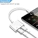 Phone 7 8 X Splitter Dual Lighting Adapter, 2 in 1 Double Lighting Adapter Headphone Jack Converter AUX Female Audio Splitter Cable Support Audio Charge Sync Data Music Control Phone Call iOS 11