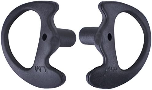 KEYBLU Universal Replacement Soft Silicone Open Ear Insert Earmould for Two Way Radio Earpiece Earmold Coil Tube Audio Kits UV-5R UV-B6 BF-888S UV-B5 (Black, 1 Pair Medium)