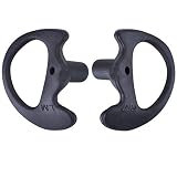 KEYBLU Universal Replacement Soft Silicone Open Ear Insert Earmould for Two Way Radio Coil Tube Audio Kits UV-5R UV-B6 BF-888S UV-B5 (Black, 1 Pair Medium)