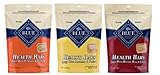 Blue Buffalo Blue Health Bars Natural Baked Dog Biscuits 3 Flavor Variety Bundle: (1) Blue Health Bars Baked With Pumpkin & Cinnamon, (1) Blue Health Bars Baked With Bananas & Yogurt, and (1) Blue Health Bars Baked With Bacon, Egg & Cheese, 16 Oz. Ea. (3 B
