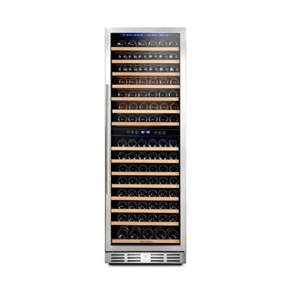 Kalamera-157-Bottle-Freestanding-Wine-Refrigerator-Stainless-Steel-triple-layered-Tempered-Glass-Door-Electronic-One-Touch-Control-with-LED-Display
