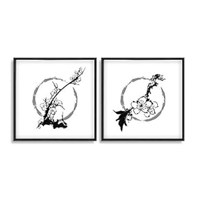 2 Piece Framed Canvas Wall Art for Living Room, Bedroom Ink Theme Canvas Prints for Home Decoration Ready to Hang - 16"x16"x2 Panels