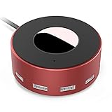 Vogek 6-Port USB Charger Desktop Charging Station with Smart Identification (Red-Black)